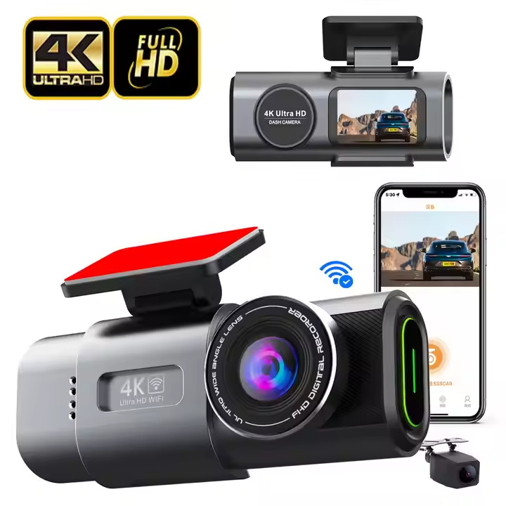 MINI car dvr dash cam doble camara 4k wifi gps dual lens front and rear 4k dash camera car black box camera dashcam 4k