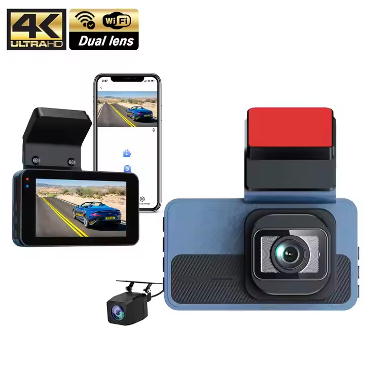 3 inch hd car black box 4k wifi dash camera car dvr front and rear dual lens hd 4k wifi dashcam ADAS 4k dual lens car dash cam