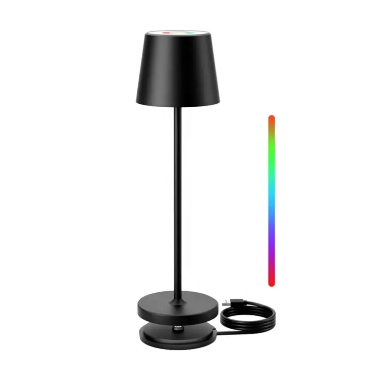 European Hot Selling Rechargeable Bedroom Table Lamps Dimmable Warm White & RGB Table Lamp Night Light