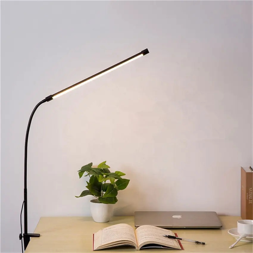 Professional Nails Beauty Salon European Clamp Desk Lamp 3 Color Temperature 10 Brightness Adjustable Flexible Table Lamp