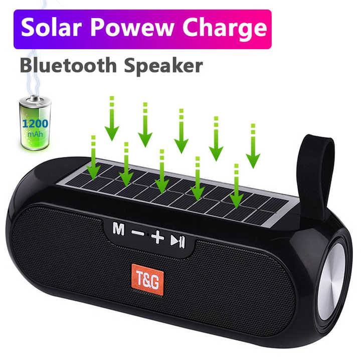 New Model Solar Power Bank Boombox Waterproof Fm Radio Speaker Tg182 Bt Speaker With Solar Charging