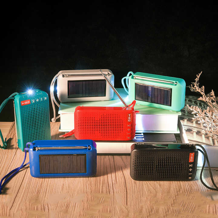 Colorful Portable Tg184 Solar Charging External Antenna Wireless Speaker With Fm Radio And Usb Tf Card Reader
