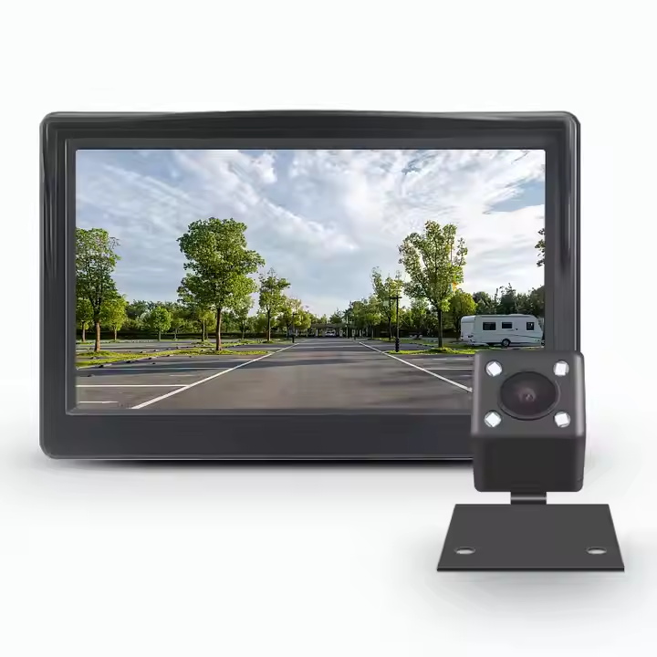 5 inch TFT LCD car monitor system 2 channels rearview monitor with camera