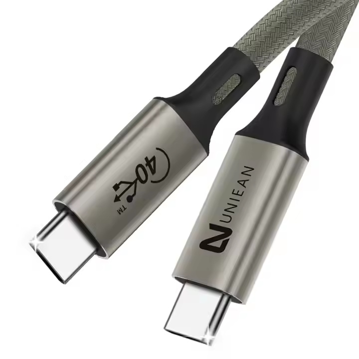 Titanium Braided Full Feature 40Gbps Data Transmission USB C 4.0 Charger Cable Type C With PD100W 5A Fast Charging For Laptop