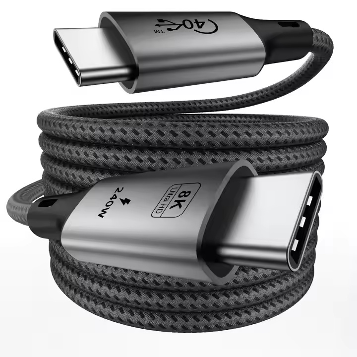 High Quality 1m PD 240W 40Gbps Support USB3.2/3.1/3.0/2.0 Type C USB4.0 Cable 8K 60Hz USB Type C To Type C Charging Cable
