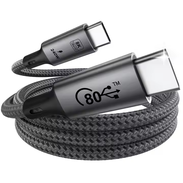 Braided Certified USB4.0 Cable 8K Video USB-C PD 240W USB4 Fast Charging USB Charger Cable 40gbps USB C Data Cable For Macbook