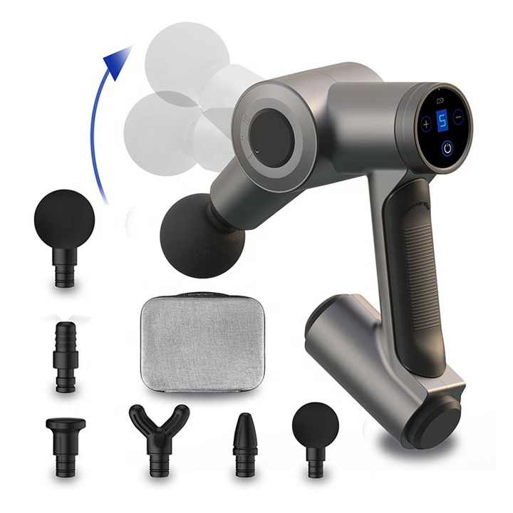 Adjustable Arm Vibration Fitness Massager Deep Tissue Fascia Gun Easy to Massage Back Professional Percussion Muscle Massage Gun