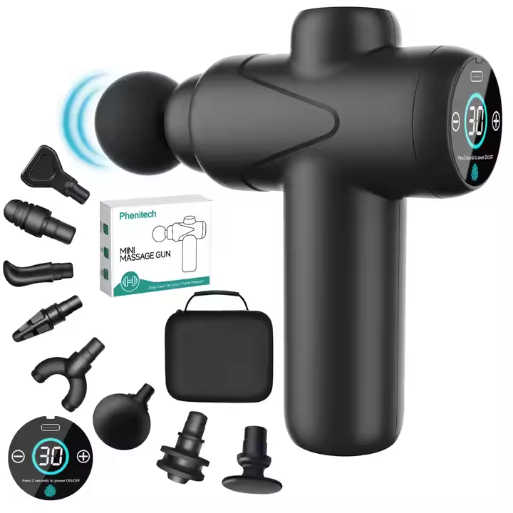 2024 Best Selling Mini Handheld Percussive Therapy Gun New Touch Screen New Technology for Athletes Body and Head Pain Relief