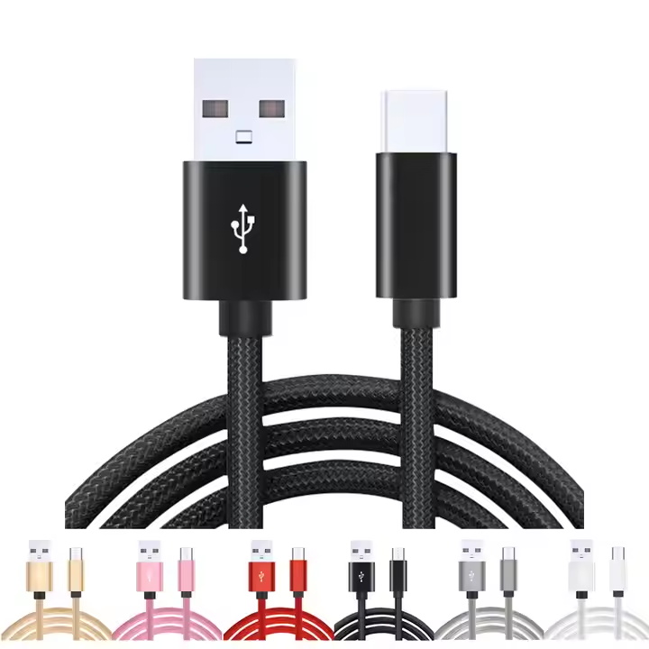 1M 2M 10 Feet 3M type c charger Cable 6Color Nylon Braided Type-c USB Tipo C Charger Cord Usb-c USB Cable