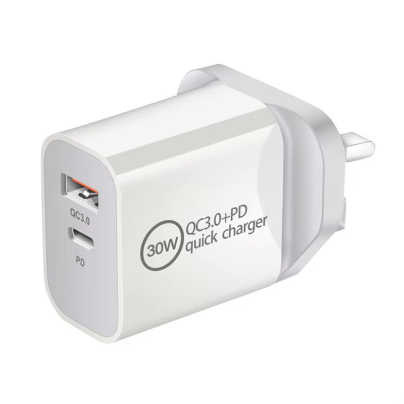 Universal QC3.0 PD USB Quick Charge Adapter For iPhone Xiaomi Samsung 20W 25W 30W Type C Charger Fast Charging US EU UK Plug