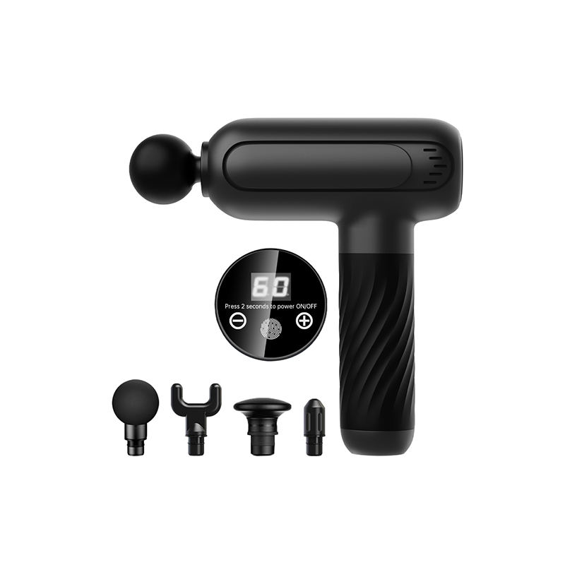 Phenitech Gun Massage With 4 heads Rechargeable Long Battery Deep Tissues Muscle Relaxation With 30 Speed Level LED Touch Screen