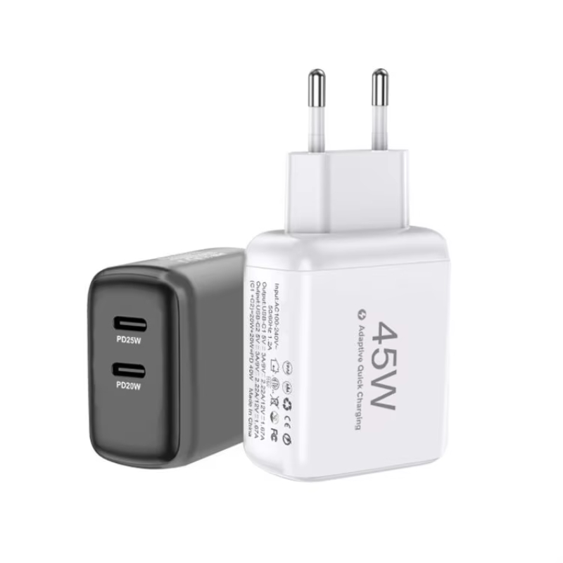 Type C Mobile Phone Fast Charging 25 Watt PD USBC Wall Charger Adapter For iPhone 15 Pro 14 Plus 13 Pro Max 20W Dual Ports