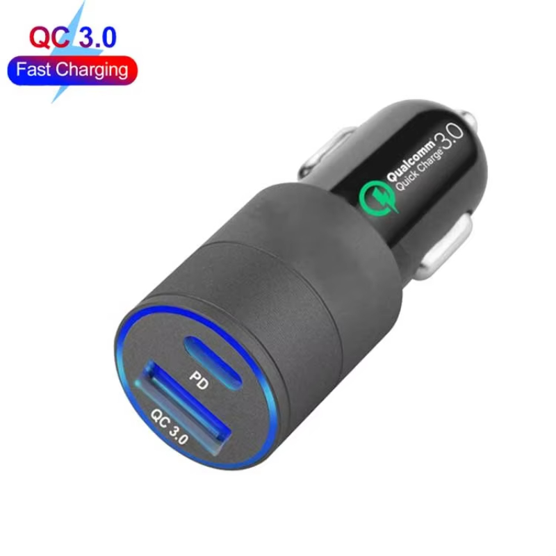 Cheap Good Price 2 USB Ports QC 3.0 Quick Charge And Type C PD 18W Fast Charging Car Charger For Dual Port Auto Phone Adapter