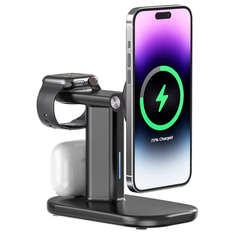 15W Magnetic Fast Charging Station 3 in 1 Wireless Charger Stand Dock For Apple iPhone 15 14 13 12 Pro Max_Airpods Pro_iWatch