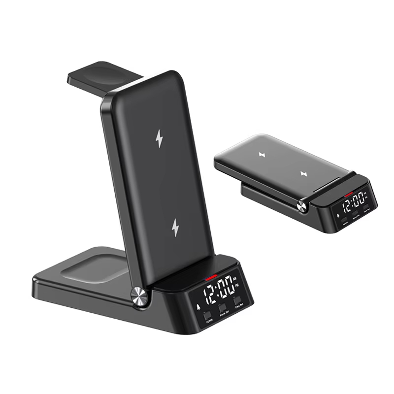 4 in 1 Wireless Fast Charger Phone Charger Stand With Alarm Clock Multifunctional Charger For iPhone 15 14 Trendy Products 2024