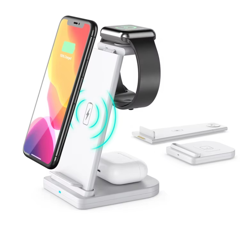 Chargeur Induction Portable 3-in-1 Mobile Phone Wireless Charger For iPhone And Watch Earphone Charging Stand For iWatch