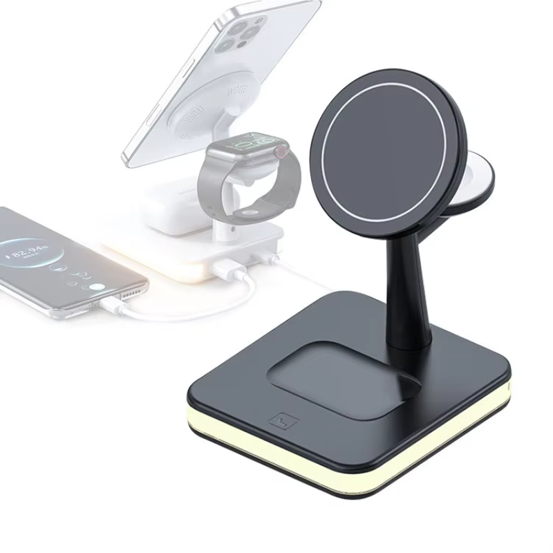 Magnetic Wireless Charger 4 in 1 Holder for Iphone 13 12 Pro Max 25W Fast Charging for Iwatch Airpods PD QC3.0 Bedside Lamp