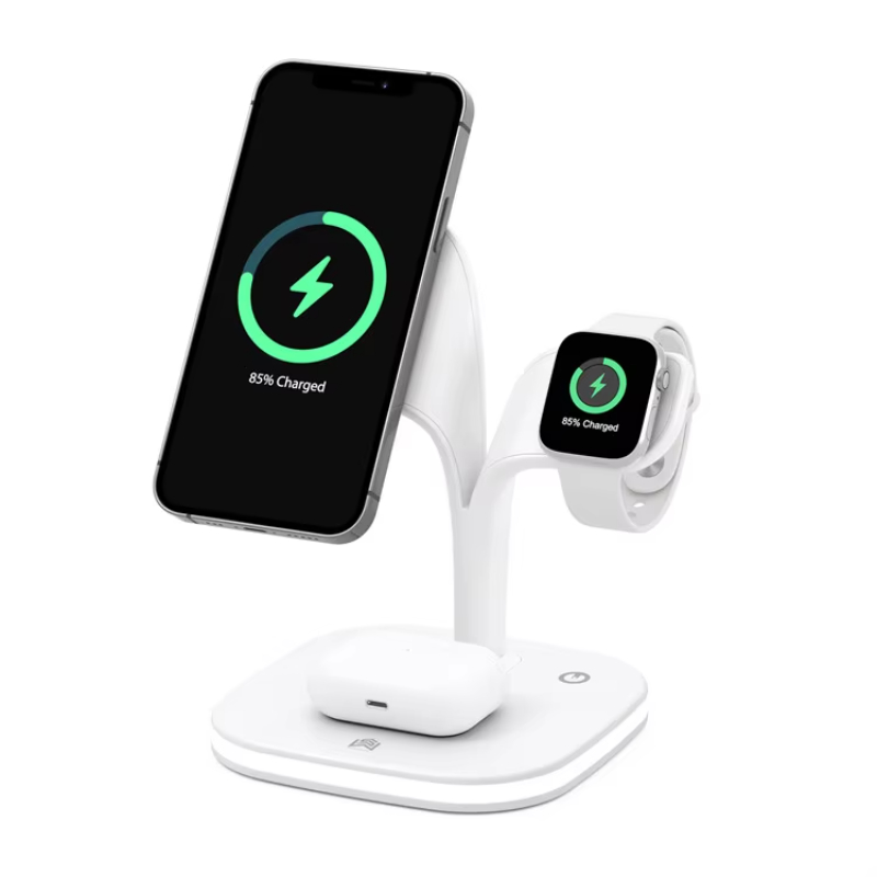 Foldable Magnetic Wireless Charger For iPhone 15 14 13 12 Pro Max Phone Bedside Night Lamp 5 In 1 15W Fast Charging Holder