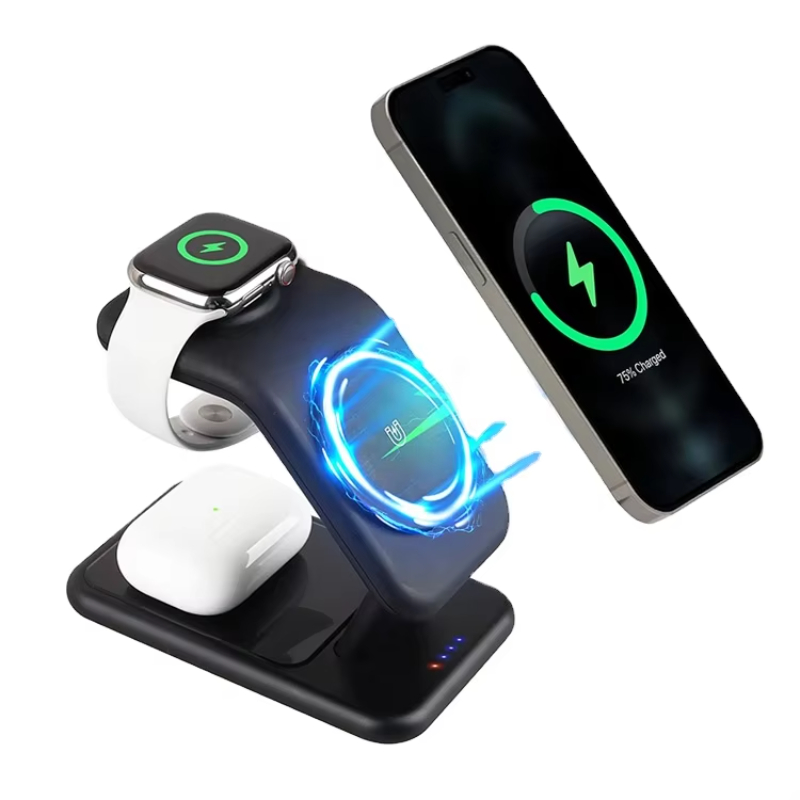 15W Magnetic Wireless Charging Station 3 in 1 Charger Stand For iPhone 14 13 12 Pro Max Mini Apple iWatch 7 6 SE 5 AirPods 3 2