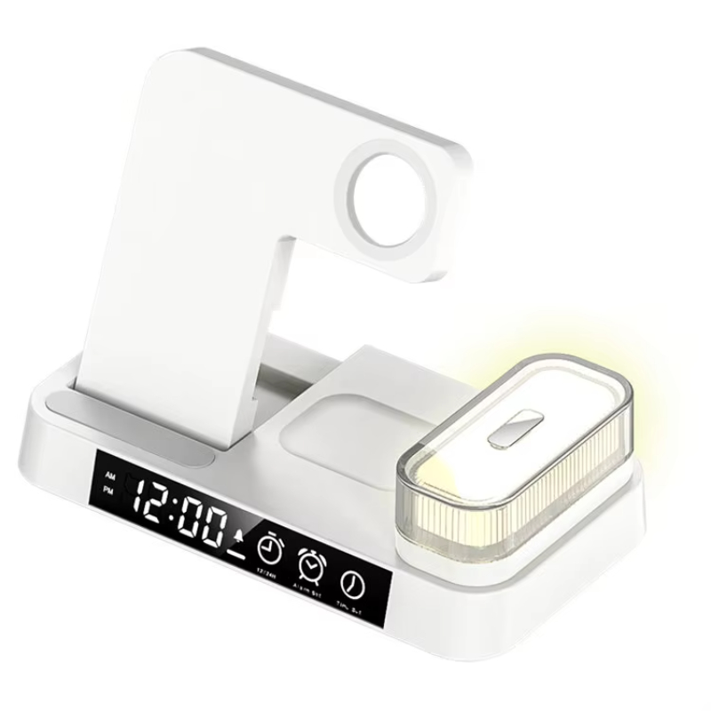 4 In 1 Multifunctional Wireless Charger With Lamp Night light Induction Charging Stand For iPhone 15 14 13 12 11 Airpods Samsung