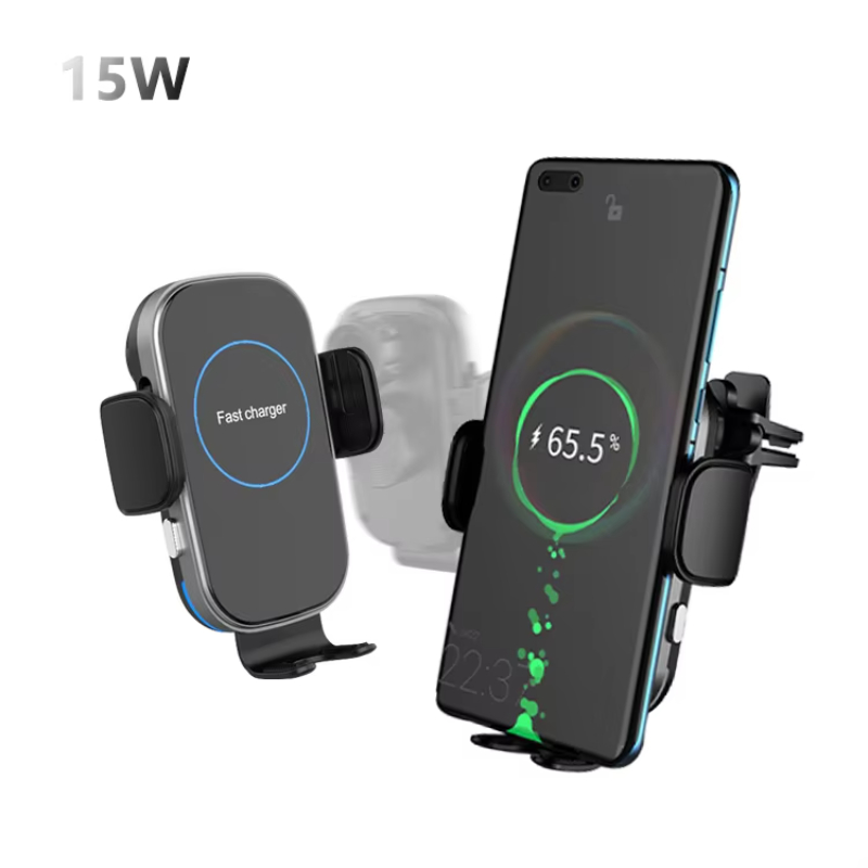 High Quality Automatic Car 15W Fast Charging Air Vent Cell Phone Holder Wireless Charger For iPhone 15 14 13 12 Samsung S23 S22