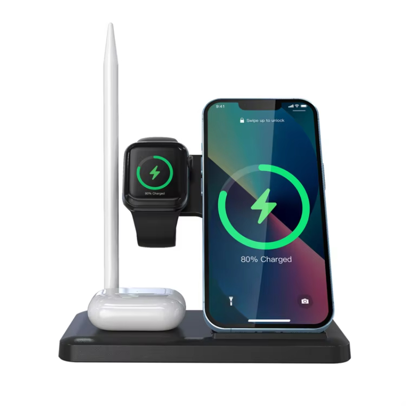 Cargador De Reloj Inteligente Telefono 4 En 1 Inalambrico For iPhone 15_14_13_12_11 Pro Max For iWatch Wireless Charging Stand