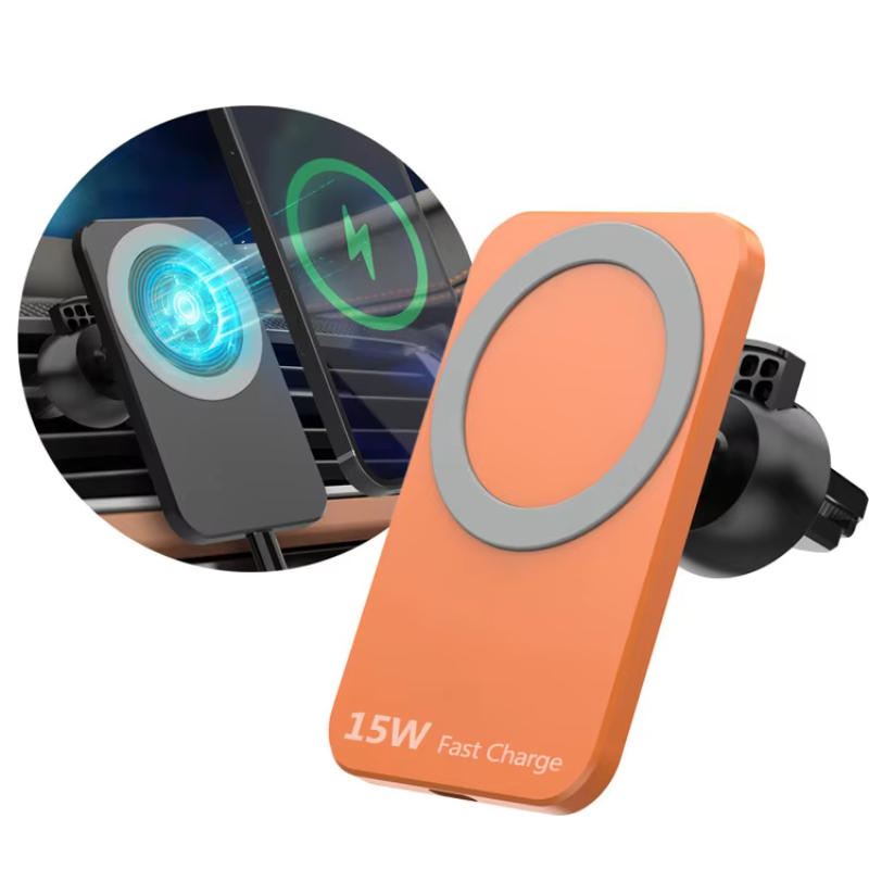 15W Fast Charging Airvent Mount Magnet Adsorbable Phone Holder Hot Sale Wireless Car Safe Charger For iPhone 15 14 13 12 Pro Max