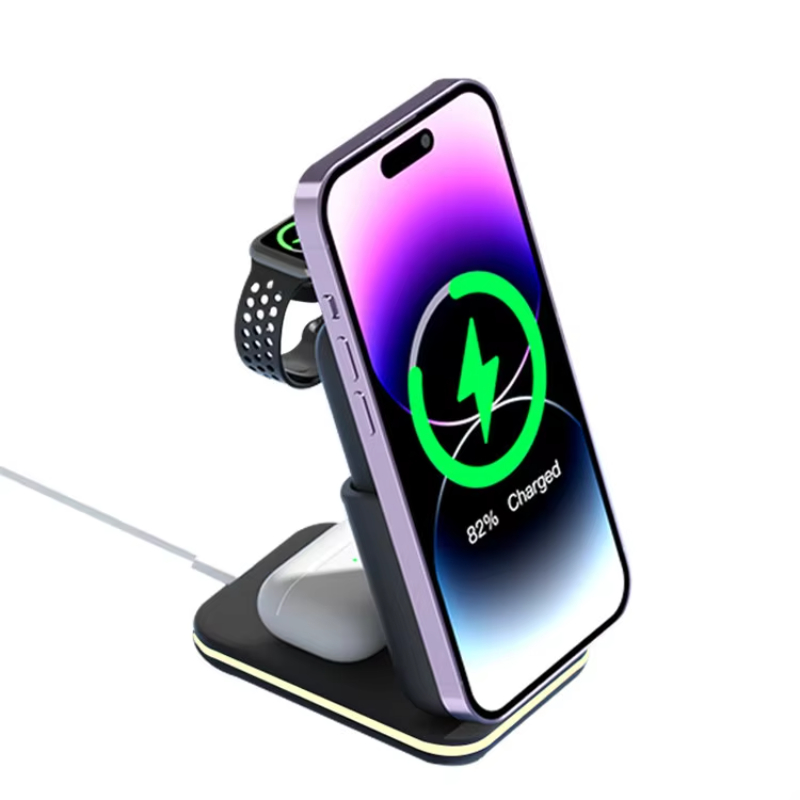 Creative Design mobile phone wireless charger station 3in1With Magnetic probable Powerbank popular electronics products 2024Crea