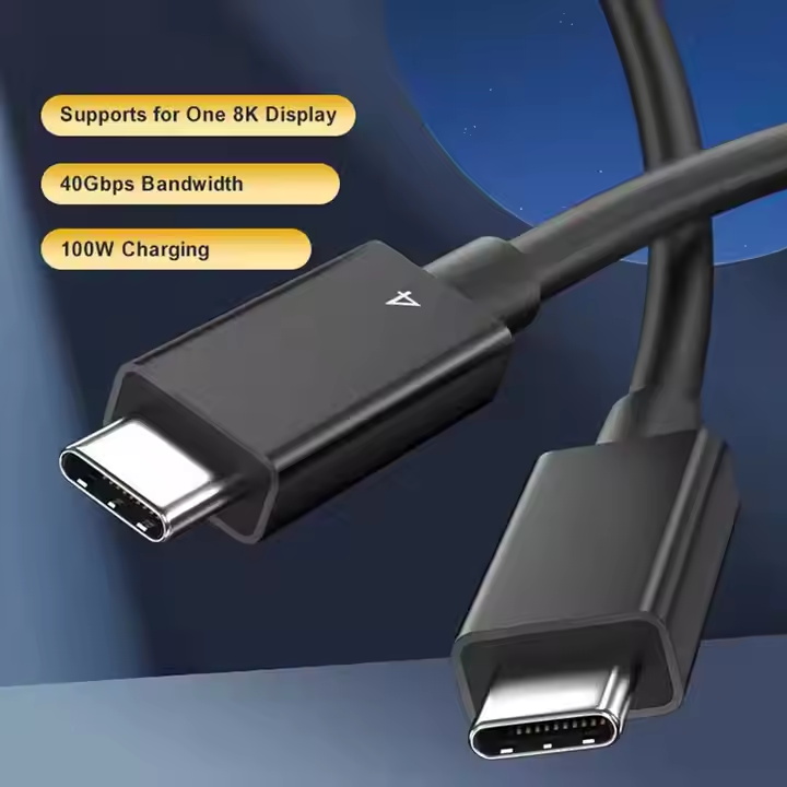 ULT-unite 8K 60Hz Support 40Gbps Data Transfer Compatible with USB4/Thunderbolt 3 100W Charging Type C To C Thunderbolt 4 Cable
