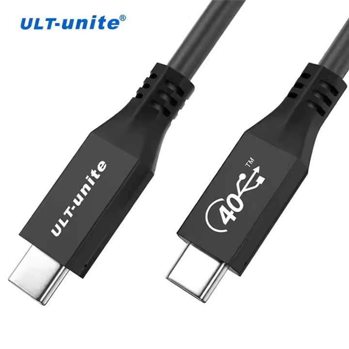 ULT-unite 0.5m 0.8m 1m USB4 M/M 40Gbps Data Cable USB-IF Certified Thunderbolt 3 Compatible C to C 100W 40Gbps USB4 Cable