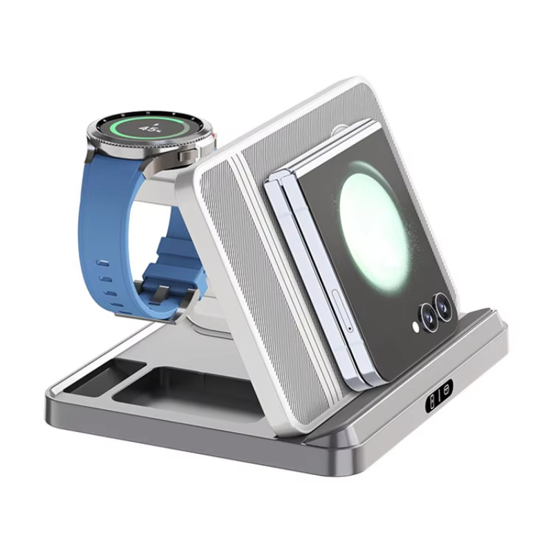 New 3 In 1 Universal Wireless Charger Charging Station Draadloze Oplader 3in1 Wireless Charger Foldable For Samsung Mobile Phone