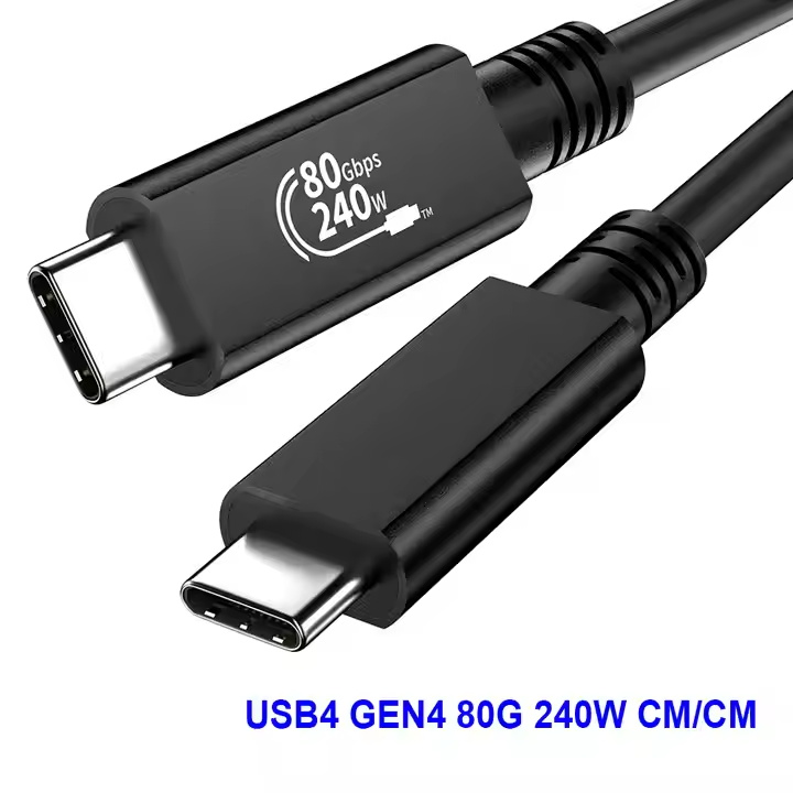 ULT-unite New Design 80Gbps 240W USB4 Cable Compatible with Thunderbolt 5 USB-IF Certified USB C to C Cable 0.3m 0.5m 0.8m