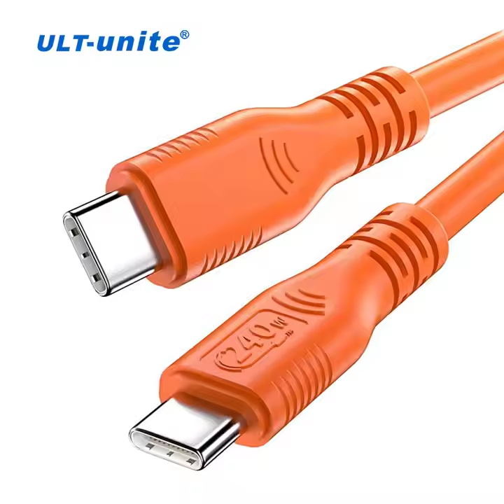 ULT-unite 1m 1.5m USB 2.0 Type-C Fast Charging Date Cable 240W Silicone USB C Kable For Laptop Phone Cable