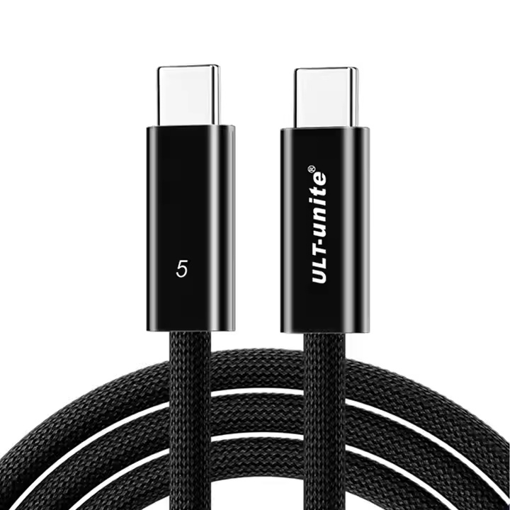 ULT-unite Newest Thunderbolt Cable Compatible with USB4v2 80G Full-Featured 1m 80Gbps 120Gbps 16K PD240W USB C to C Power Cable