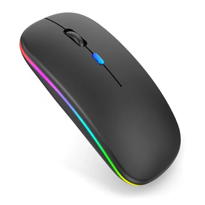 ABS bluetooth souris dual mode wireless mouse silent edition rechargeable optical 7 bright color led backlit mouse wireless mice