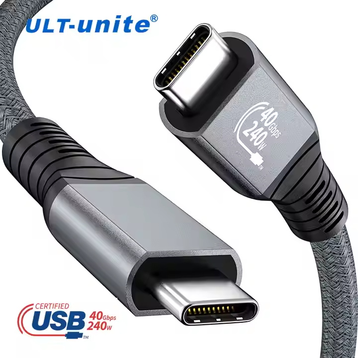 ULT-unite USB4 GEN3 40Gbps Type C to Type Cable Compatible with Thunderbolt 4/3 PD3.1 mobile phone fast charging Cable