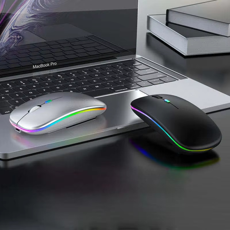 LED Wireless Mouse Slim Silent Mouse 2.4G Portable Optical Office bluetooth Mouse for Notebook PC Laptop Computer