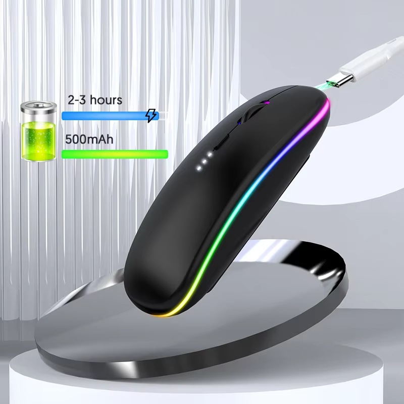 manufacturer price led computer wireless mouse bt rgb rechargeable mouse wireless silent click mouse with usb nano receiver