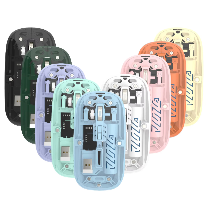 new ultra-thin mini wireless mouse silent mute crystal transparent wireless rechargeable optical wireless rgb led mouse