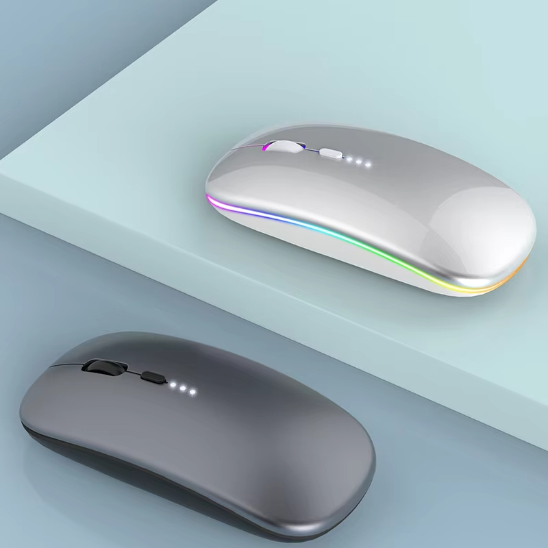 slim silent rechargeable wireless mouse rgb led usb ergonomics mouse inalambrico rgb wireless mouse for laptop computer gamer