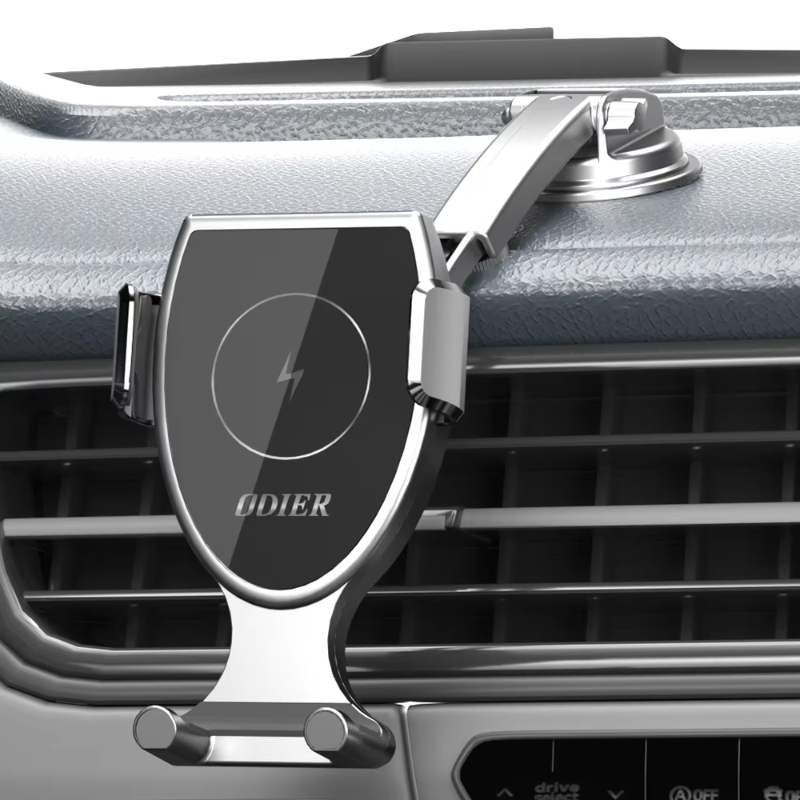 ODIER 15W Fast Charging Smart Sensor Auto Clamping Car Charger Phone Mount Windshield Dashboard Air Vent car wireless charger