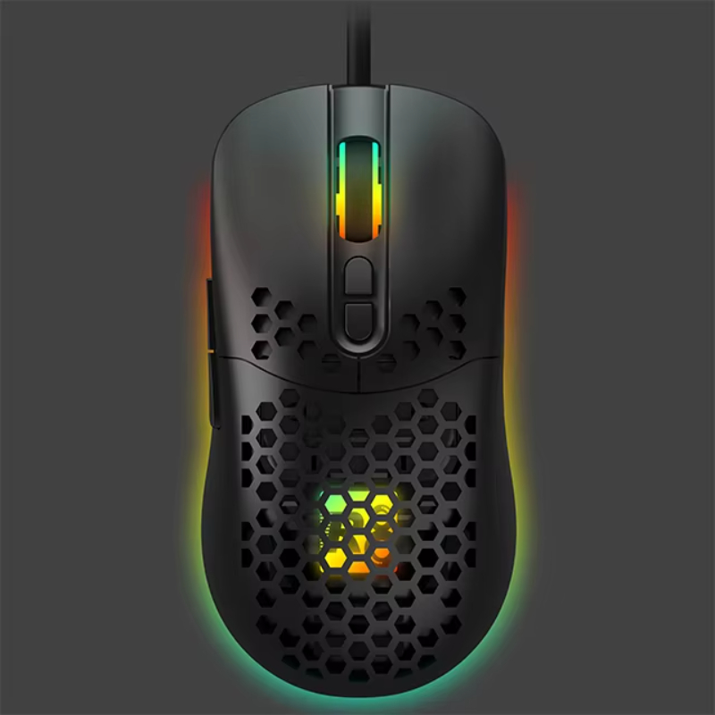 ultra lightweight gaming honeycomb mouse RGB programmable MAX 6400DPI