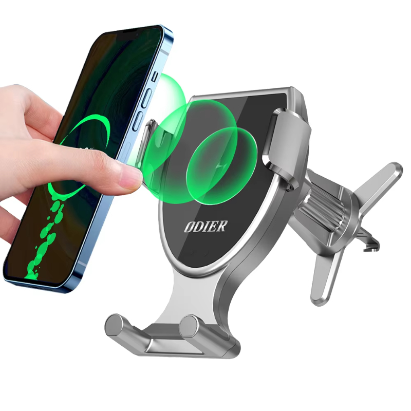 OEM 15W Smart USB Wireless Car Phone Holder Adaptive Magnetic Overcurrent Protection 360 Adjustable Car Mobile Cell Phone Holder