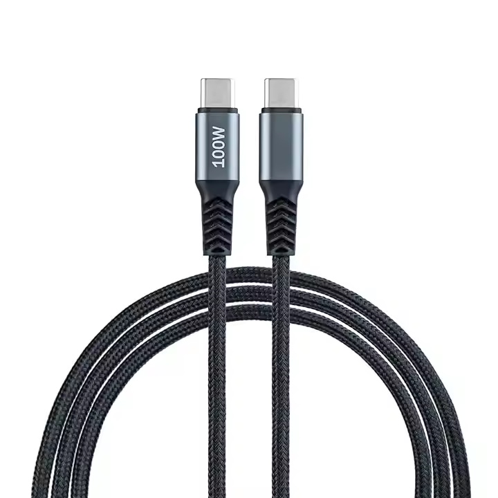 1M 2M Nylon Braided 100W PD USB Cable Type-C Cable For Samsung Mobile Phone Type C To C Fast Charging 5A Data Cable
