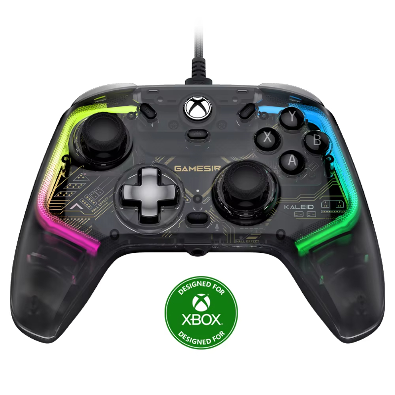 New GameSir Kaleid K1 Hall Effect Custom Lighting XBOX Transparent RGB Wired Game Controller for for Xbox Series X_S Xbox One