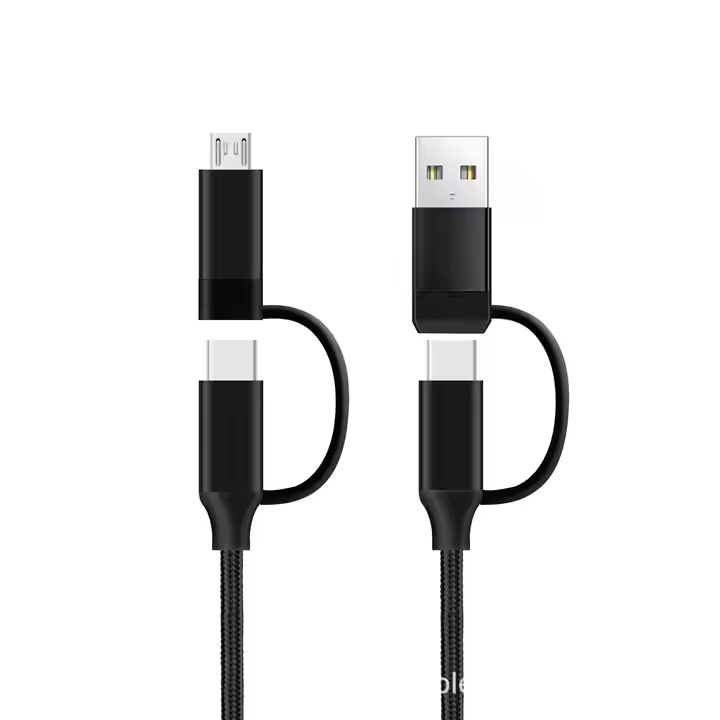 Manufacturer direct sales multi-functional 4 in 1 charging cable fast charger cable mobile data cables 3A 3 in 1Usb