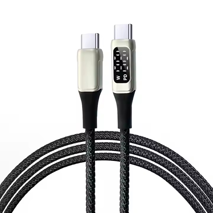 Sigor Custom usb c cable display Type-C to C Fast Charge Cables Nylon Braided Wires With Digital led charging cable