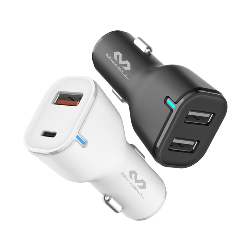 Cargador para autos 2 usb LED cargadores para celular portatil tipo c de auto coche rapida cargador for iphone 13 pro max