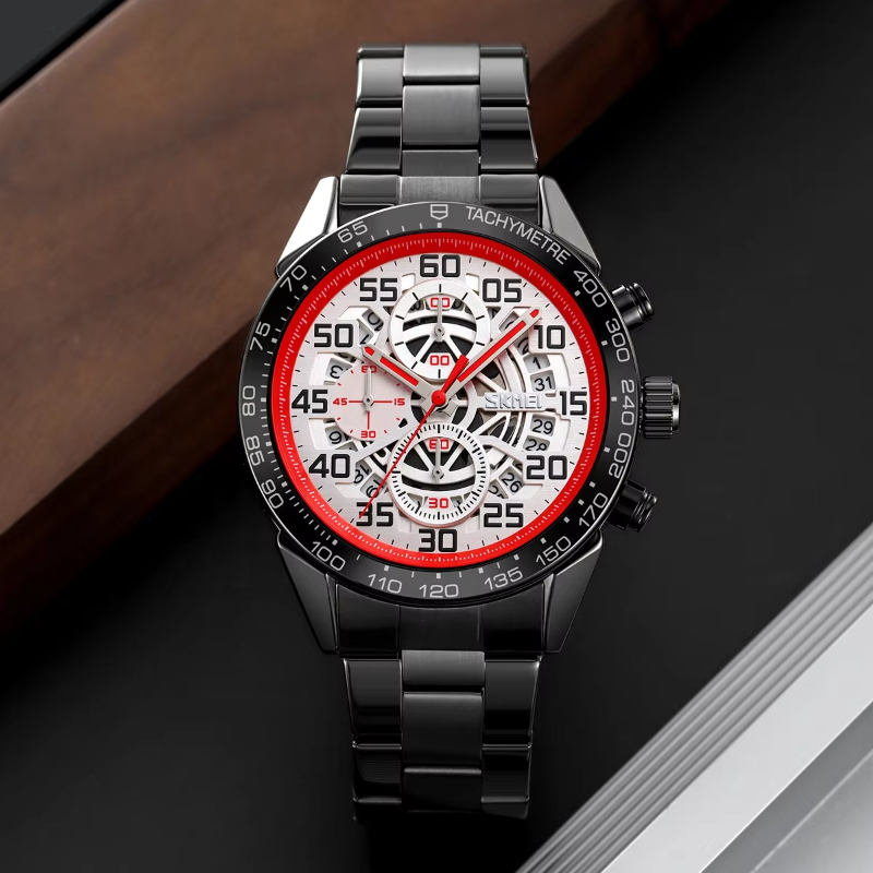 SKMEI 9338 Luxury Quality Watches Jam Tangan Analog Wristwatch Men Luminous Quartz Clock Masculino Stainless Steel Watch