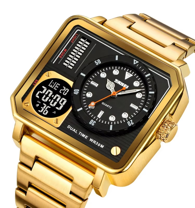 SKMEI Watch For Men Japan Movement Stainless Steel Big Dial Casual Sports Outdoor Digital Watch Relogio Masculino